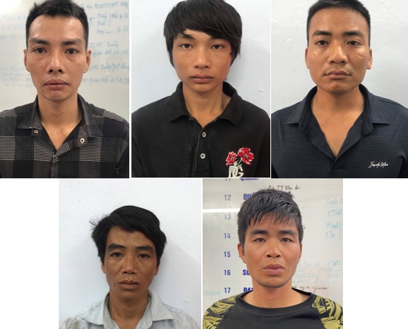 Nhóm đối tượng bị cơ quan công an bắt giữ. Ảnh: Công an Hải Phòng