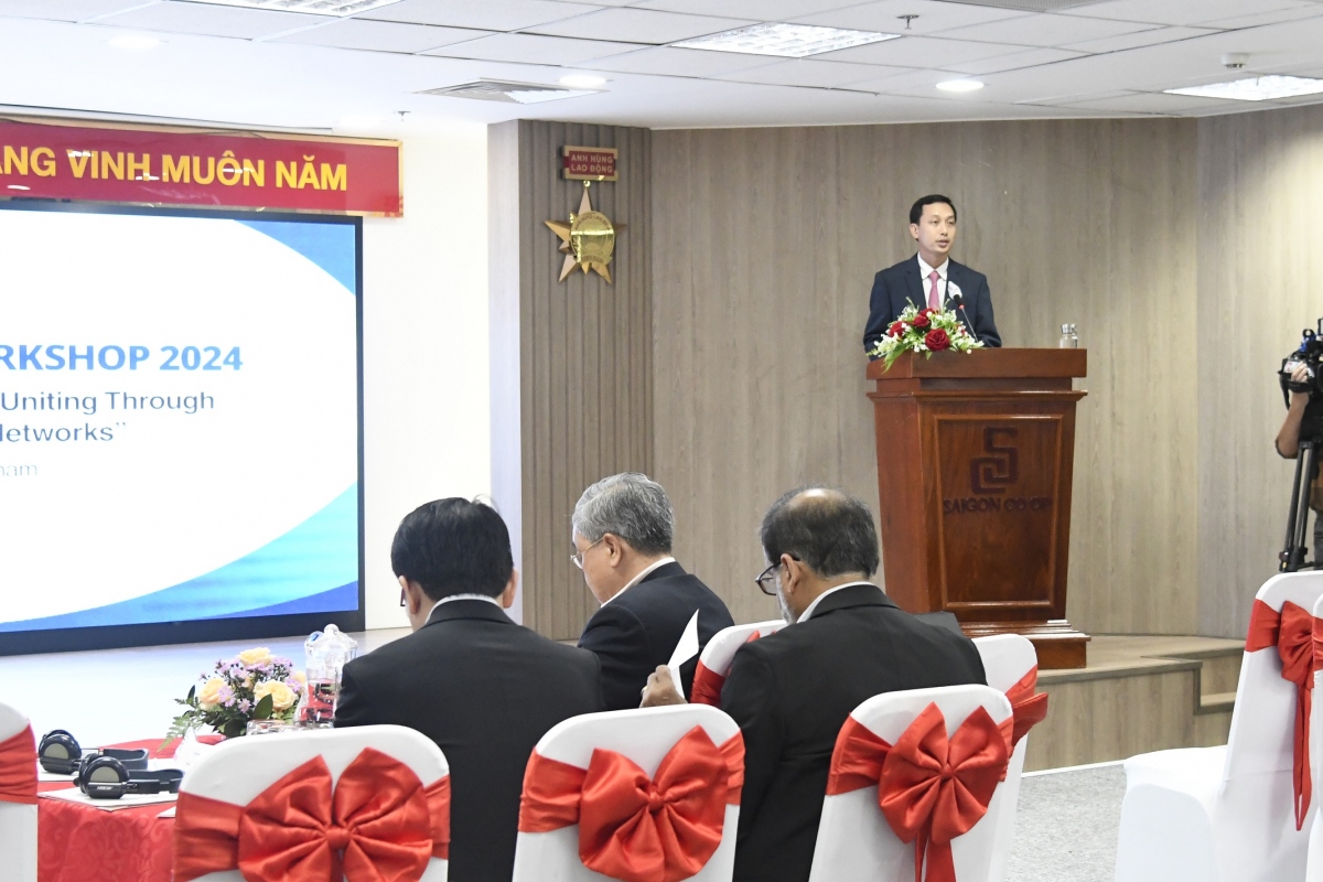 Ông Vũ Anh Khoa - Chủ tịch HĐQT Saigon Co.op phát biểu tại hội thảo