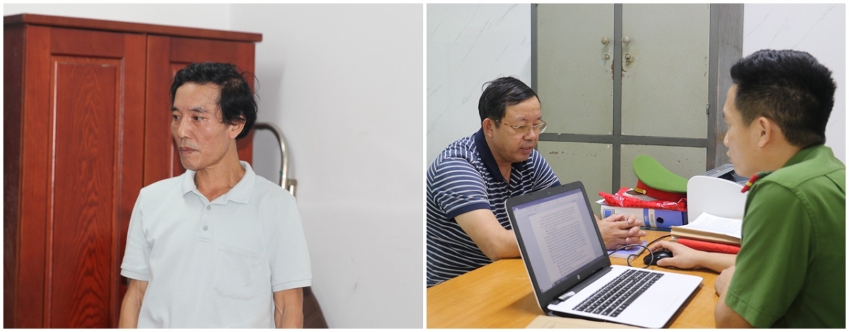 Nguyên Trưởng phòng Tài chính, thị xã Cửa Lò (trái) và đối tượng Hoàng Khắc Trường
