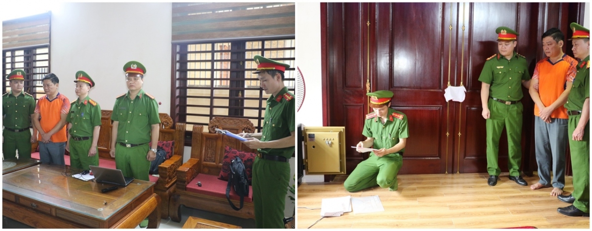 Đọc lệnh khám xét và tiến hành khám xét nơi ở của nguyên Trưởng phòng Tài nguyên và môi trường, thị xã Cửa Lò