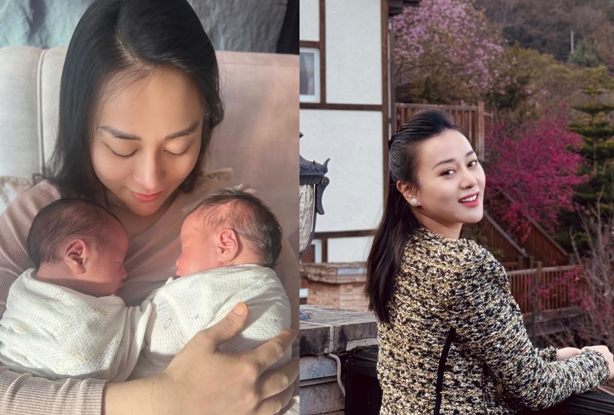 Lần đầu khoe ảnh từ khi hai con song sinh xuất viện về nhà, Phương Oanh chú thích: "Cả nguồn sống bỗng chốc thu bé lại vừa bằng hai cục sữa". Trong khoảnh khắc được đăng tải, nữ diễn viên để mặt mộc, mặc đồ bộ và đặt hai con đang ngủ say nằm trên ngực.