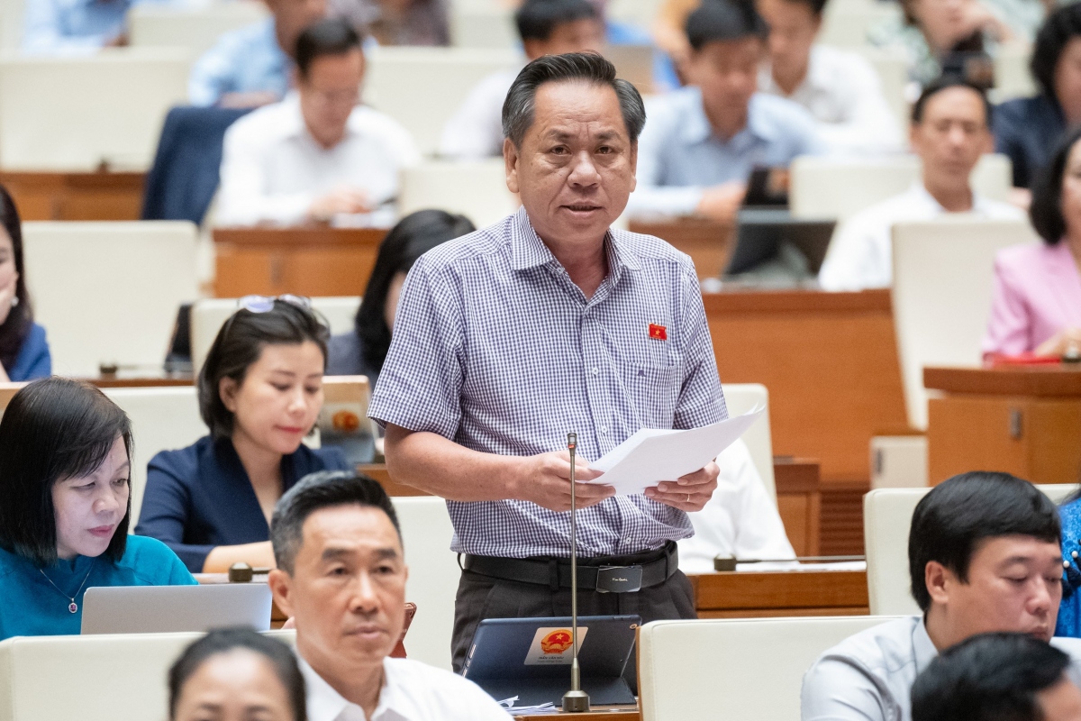 Đại biểu Trần Văn Sáu (đoàn Đồng Tháp) phát biểu. 