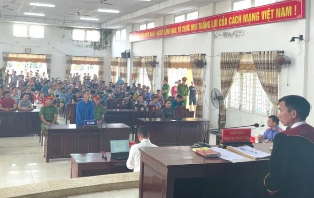 Võ Văn Thắng tại phiên tòa lưu động. (Ảnh: T.A)