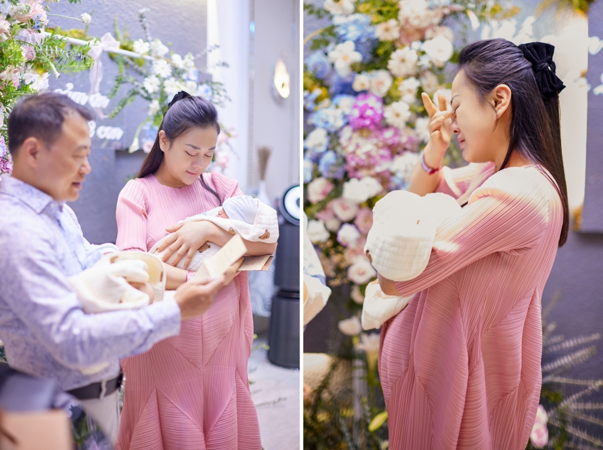 Một tuần sau ngày sinh, Phương Oanh và hai con được Shark Bình đưa về nhà. Vừa bước vào cửa, cô đã ngỡ ngàng vì không gian tràn ngập hoa và những lời cảm ơn chồng dành cho mình. Phương Oanh rơi nước mắt khi đọc từng lời chồng viết cho mình và các con.