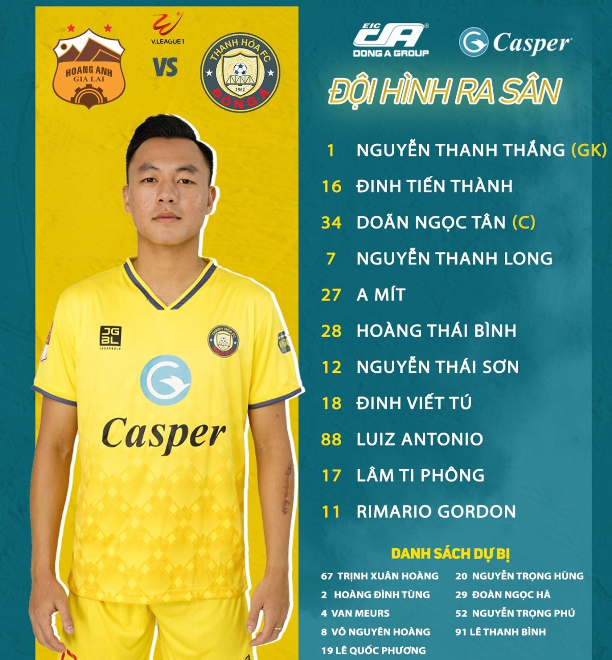 Đội hình xuất phát của CLB Thanh Hóa. (Ảnh: CLB Thanh Hóa). 