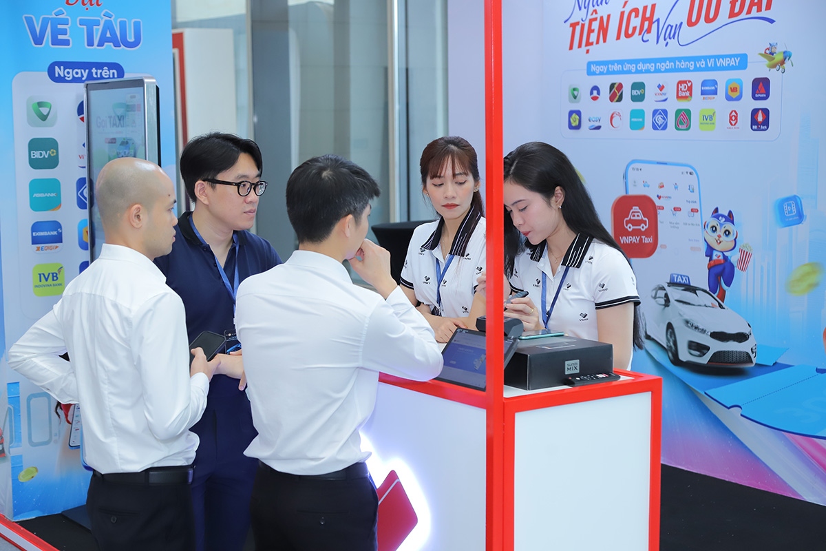 Gian hàng của VNPAY tại sự kiện Chuyển đổi số ngành ngân hàng