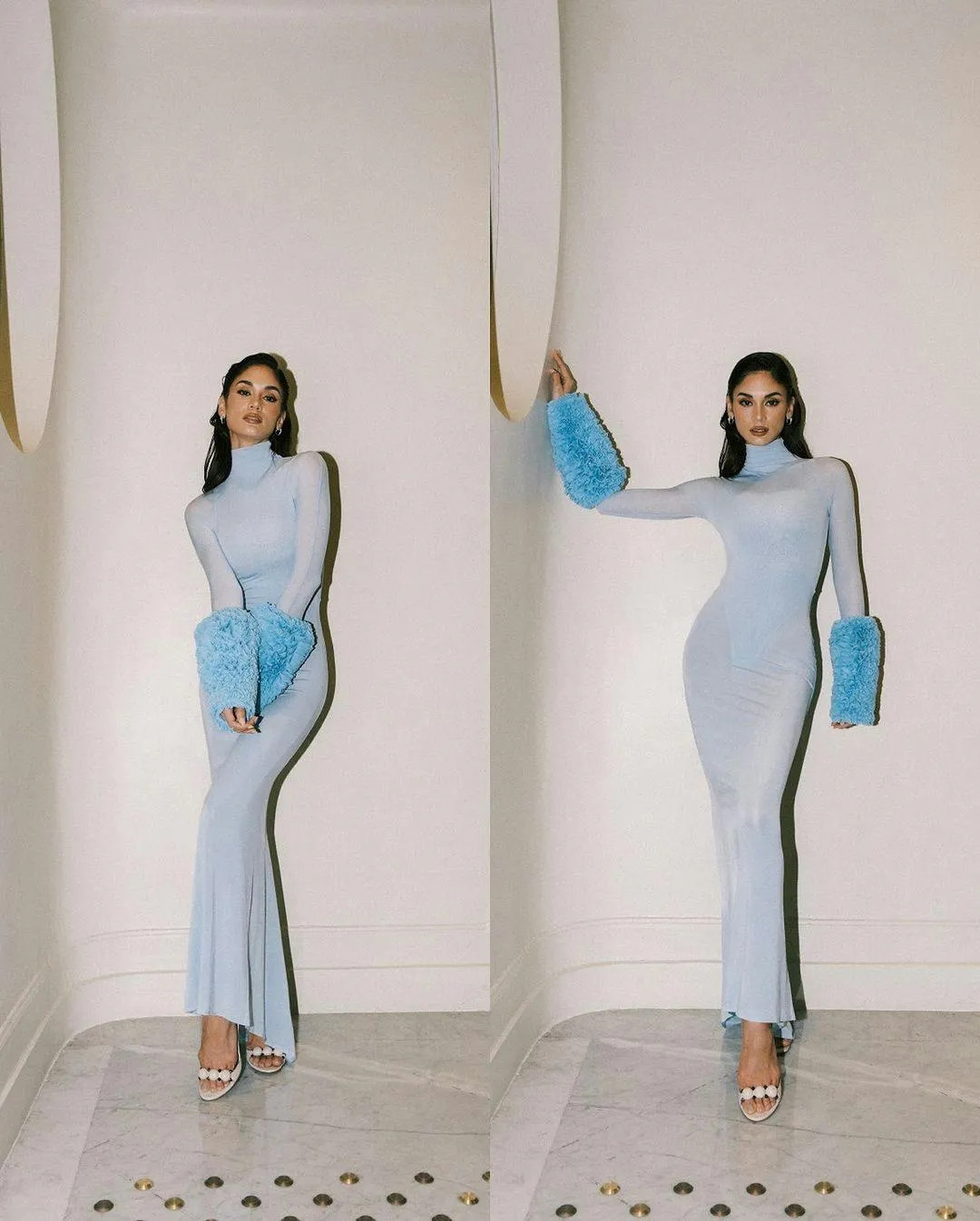 Wurtzbach thể hiện khả năng thích ứng với các phong cách khác nhau. Cô chọn chiếc váy màu xanh ôm sát cơ thể của Maison Alaïa cho một sự kiện khác. Chiếc váy này toát lên phong cách bóng bẩy, tinh tế và quyến rũ của nàng hậu.