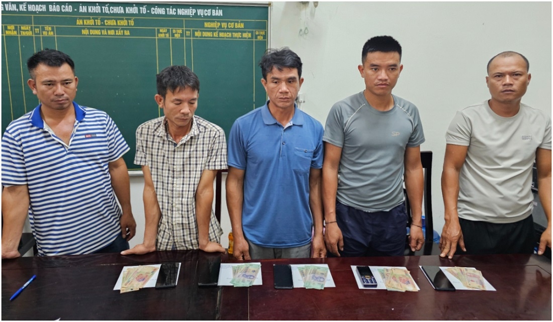 5 đối tượng tại cơ quan Công an.