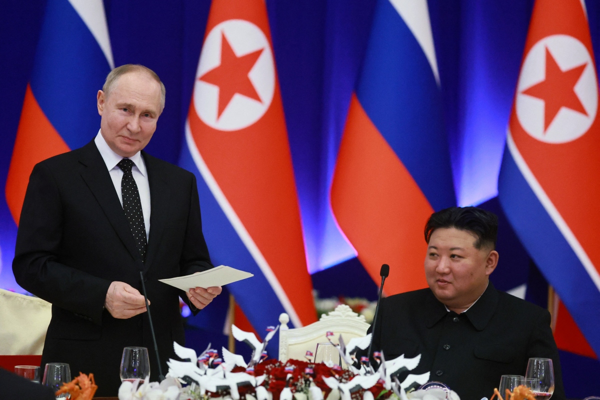 Tổng thống Nga Vladimir Putin và nhà lãnh đạo Triều Tiên Kim Jong Un. Ảnh: Reuters