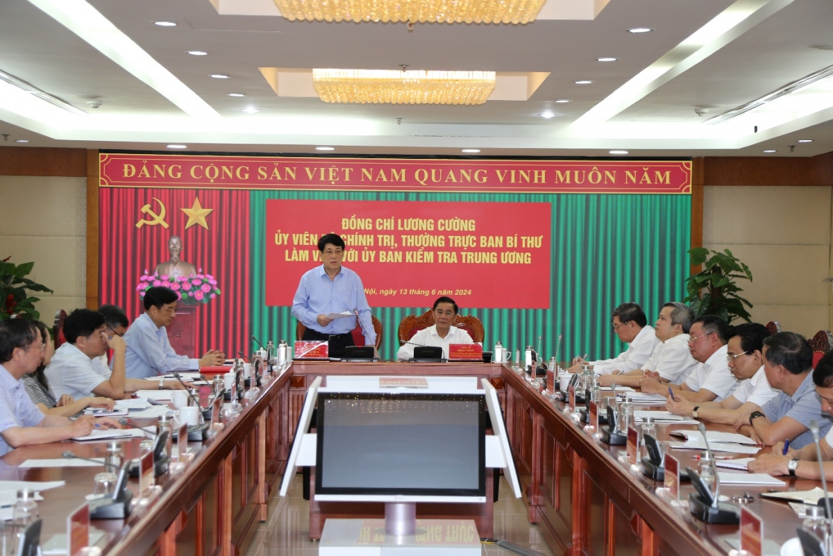  Ủy viên Bộ Chính trị, Thường trực Ban Bí thư Lương Cường phát biểu kết luận buổi làm việc