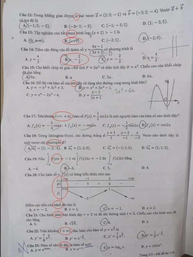 Đề thi môn Toán bị in mờ được đăng tải trên mạng xã hội