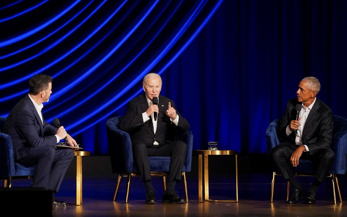 Tổng thống Biden trong chiến dịch gây quỹ. Ảnh: Reuters.