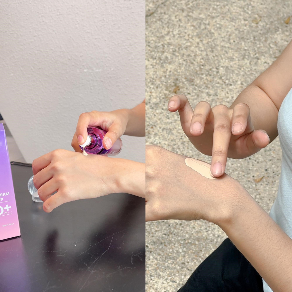 Chất kem chống nắng mịn lỳ, thấm nhanh, tạo lớp nền mỏng nhẹ tự nhiên trên da
