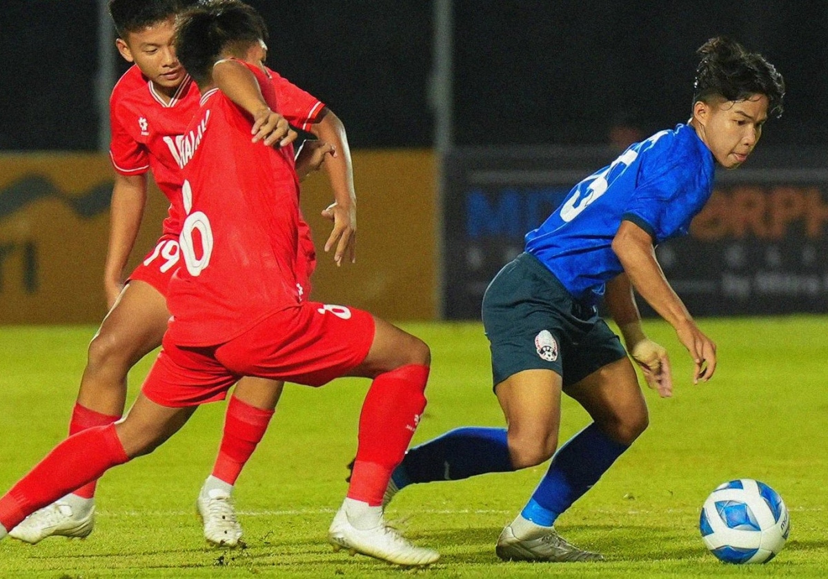 U16 Việt Nam bị U16 Campuchia cầm hòa 1-1. (Ảnh: FFC). 