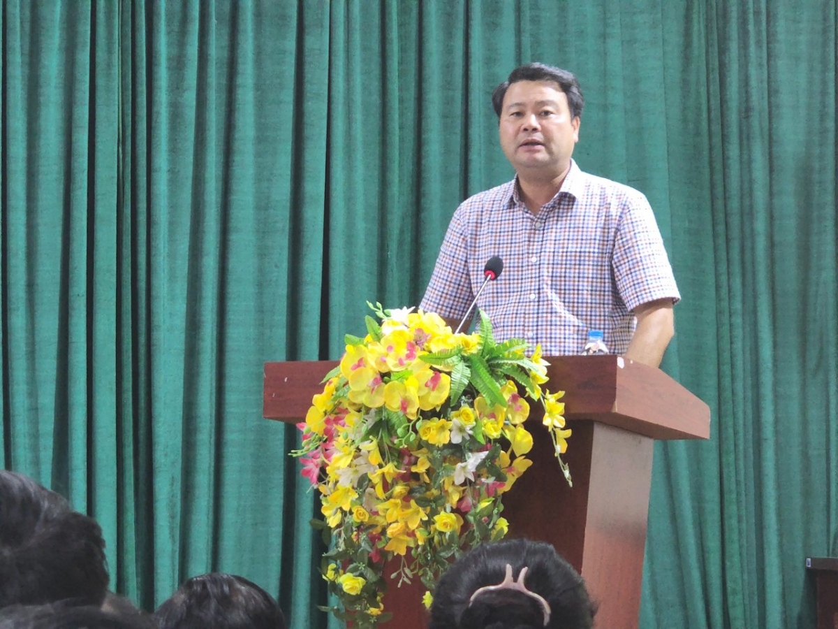 Ông Ngô Ngọc Vân - Phó Chủ tịch UBND quận Bắc Từ Liêm phát biểu tại buổi thông báo kết quả kiểm tra