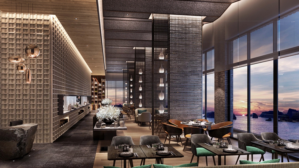 Nhà hàng Roku nơi chủ nhân trải nghiệm hương vị cocktail, rượu sake và các món ăn tinh tế được chế biến theo 6 kỹ thuật ẩm thực đỉnh cao của Nhật Bản - Ảnh: BIM Land