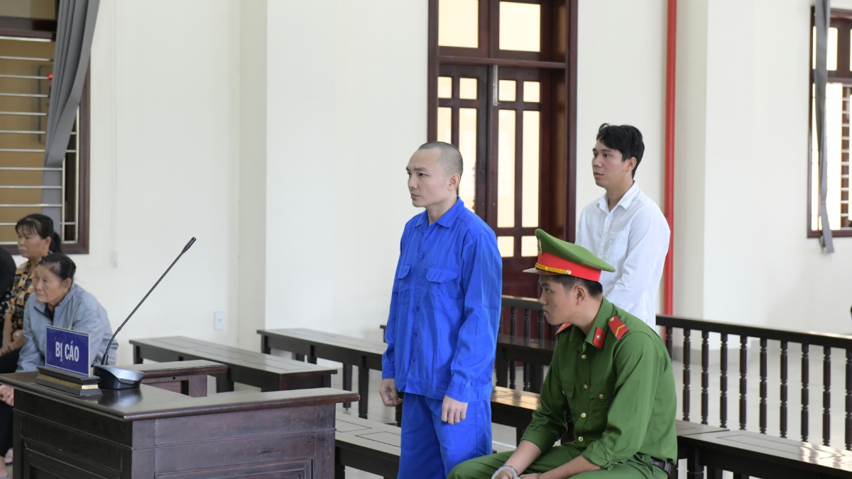 Bị cáo Nguyễn Duy Phương tại phiên tòa (Ảnh: Quang Anh)