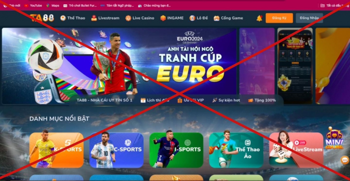Một số trang web cá độ trực tuyến.