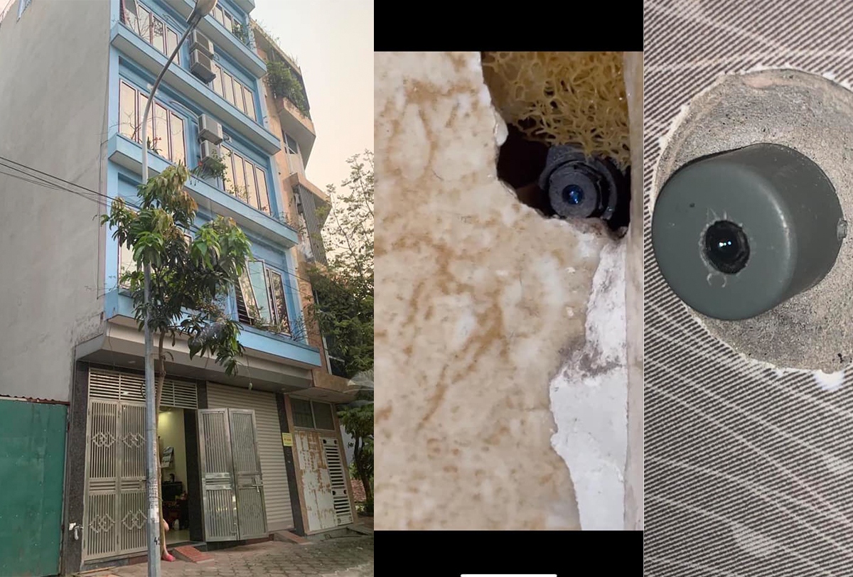 Ngôi nhà cho thuê trọ bị phát hiện lắp camera giấu kín trong phòng vệ sinh nữ.