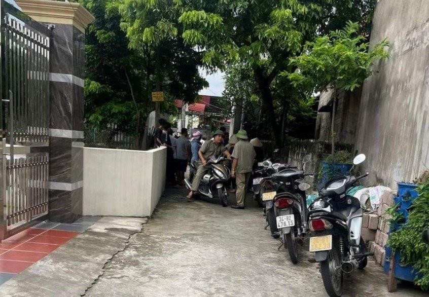 Khu vực nơi xảy ra án mạng kinh hoàng ở Kinh Môn, Hải Dương. (Ảnh từ người dân chụp)