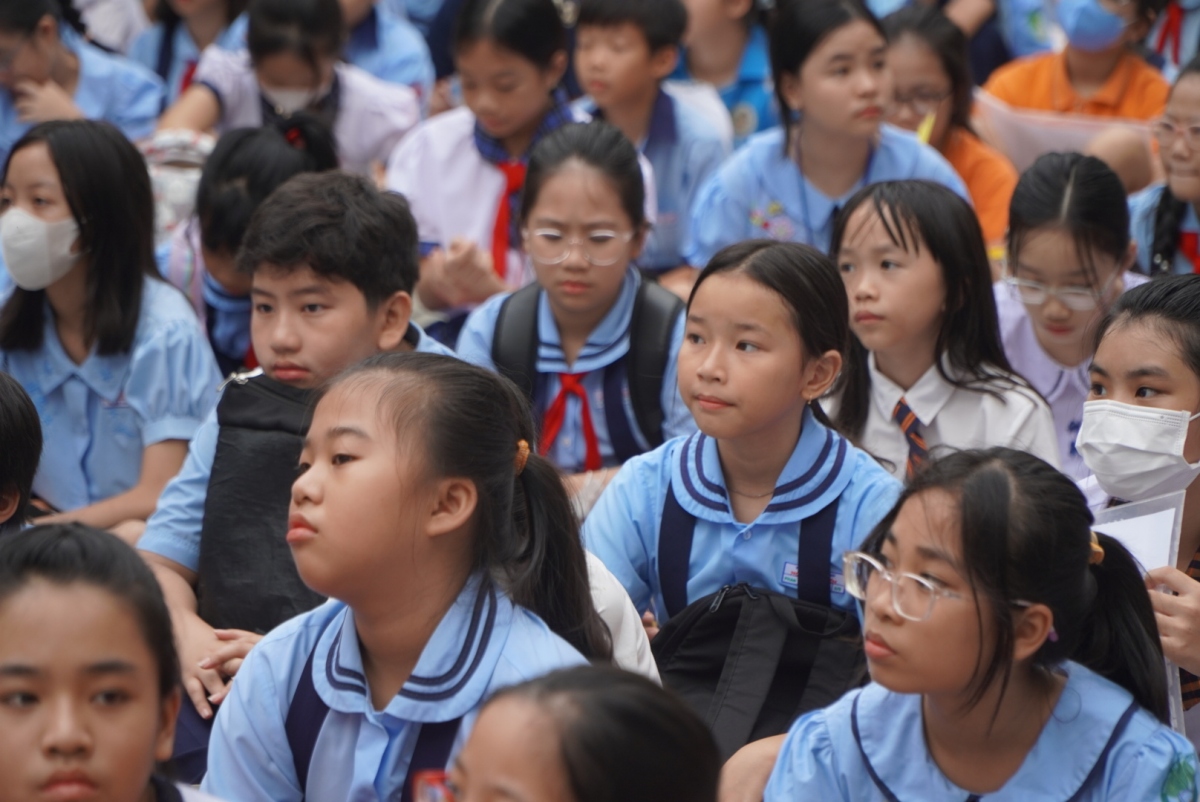 Học sinh thi khảo sát vào lớp 6 ở TP.Thủ Đức (ảnh: C.P)