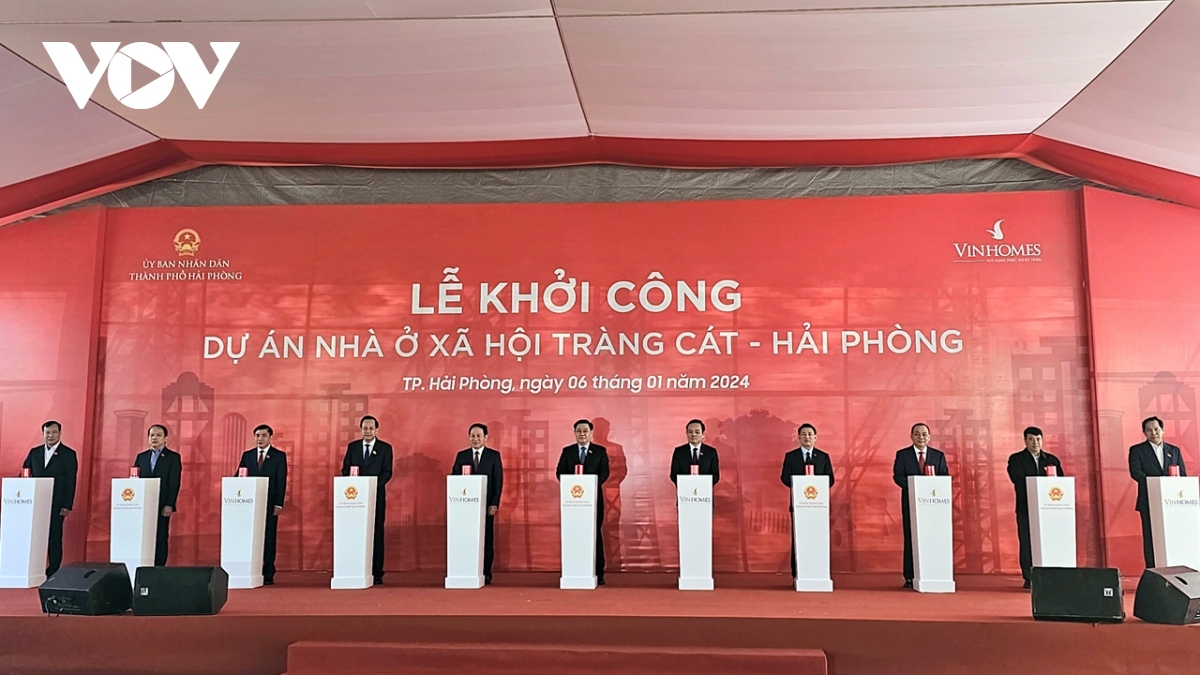 Dự án nhà ở xã hội Tràng Cát với quy mô hơn 4.000 căn NOXH vừa được khởi công đầu năm 2024 tại Hải Phòng