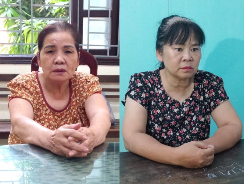 Nguyễn Thị Tần (trái) và Phùng Bích Hà.