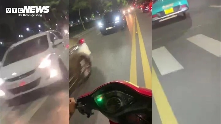 Nhóm thiếu niên lái xe lạng lách, đánh võng gây mất trật tự, an toàn giao thông làm người đi đường bức xúc. (Ảnh: Công Quang)