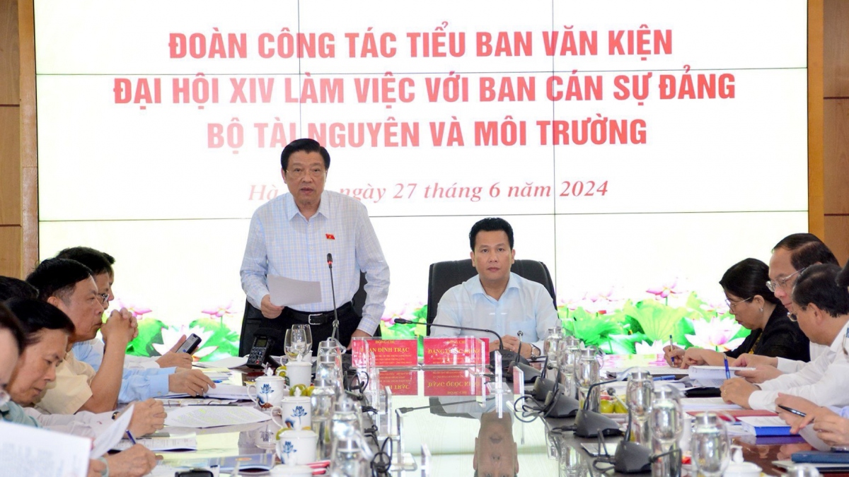 Trưởng Ban Nội chính Trung ương Phan Đình Trạc phát biểu tại buổi làm việc