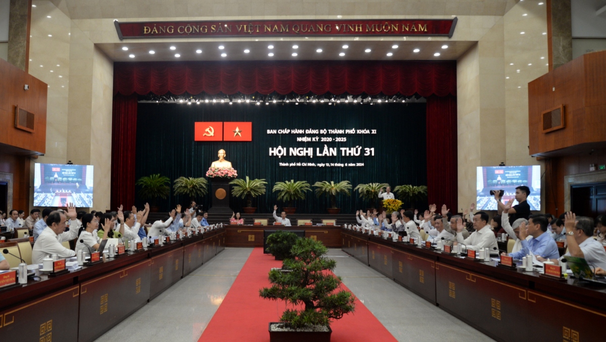 Phiên bế mạc Hội nghị Thành ủy lần thứ 31. (Ảnh: Hà An)