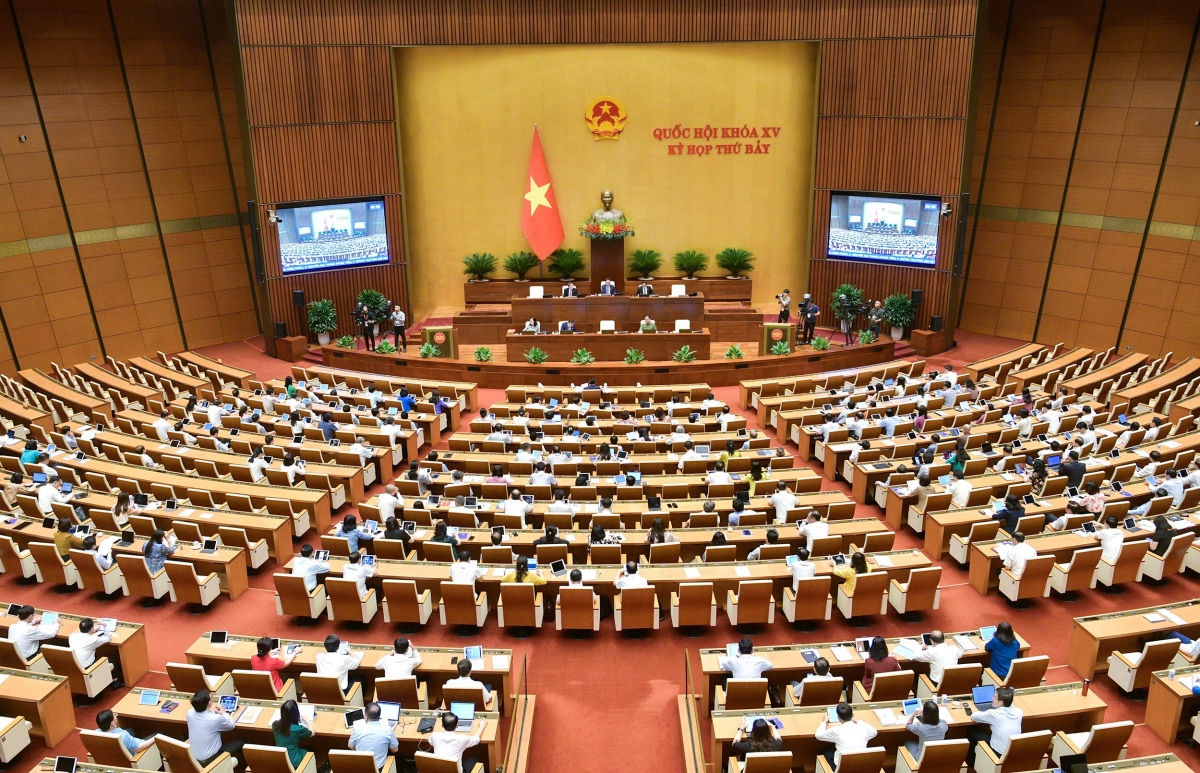 Dưới sự chủ trì, điều hành của Chủ tịch Quốc hội Trần Thanh Mẫn​, Quốc hội tiền hành chất vấn và trả lời chất vấn đối với nhóm lĩnh vực tài nguyên và môi trường, công thương.