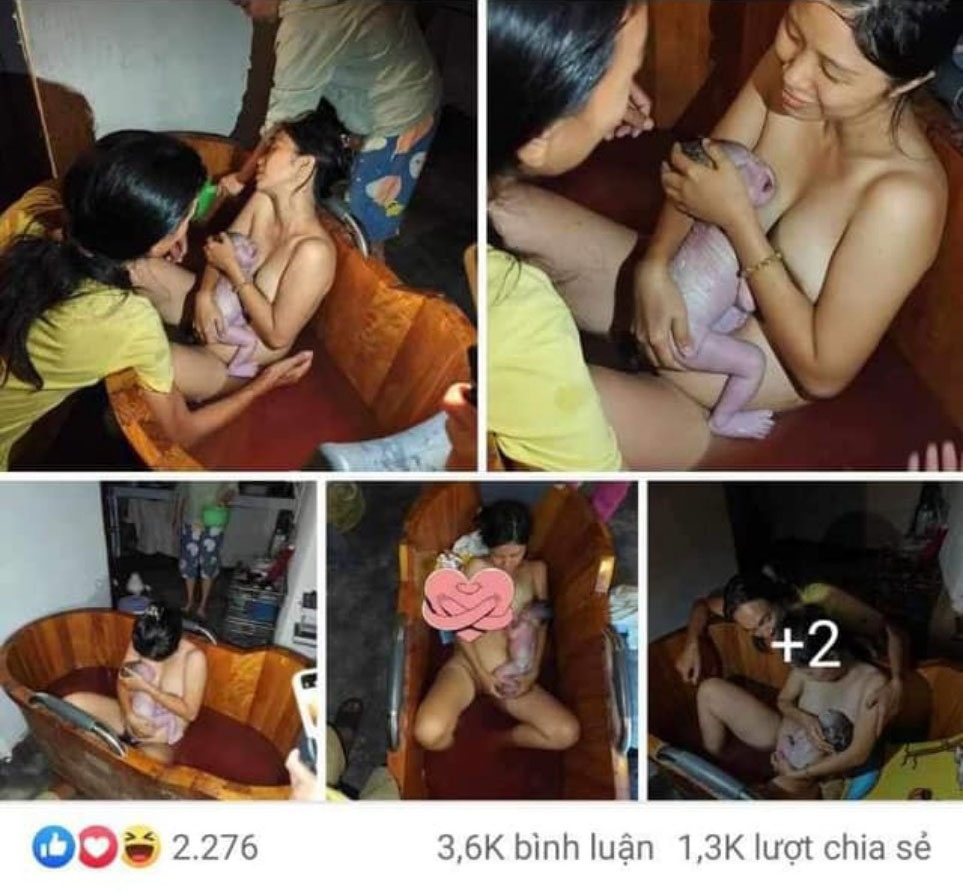 Trên mạng lan truyền clip, hình ảnh sinh con “thuận tự nhiên”
