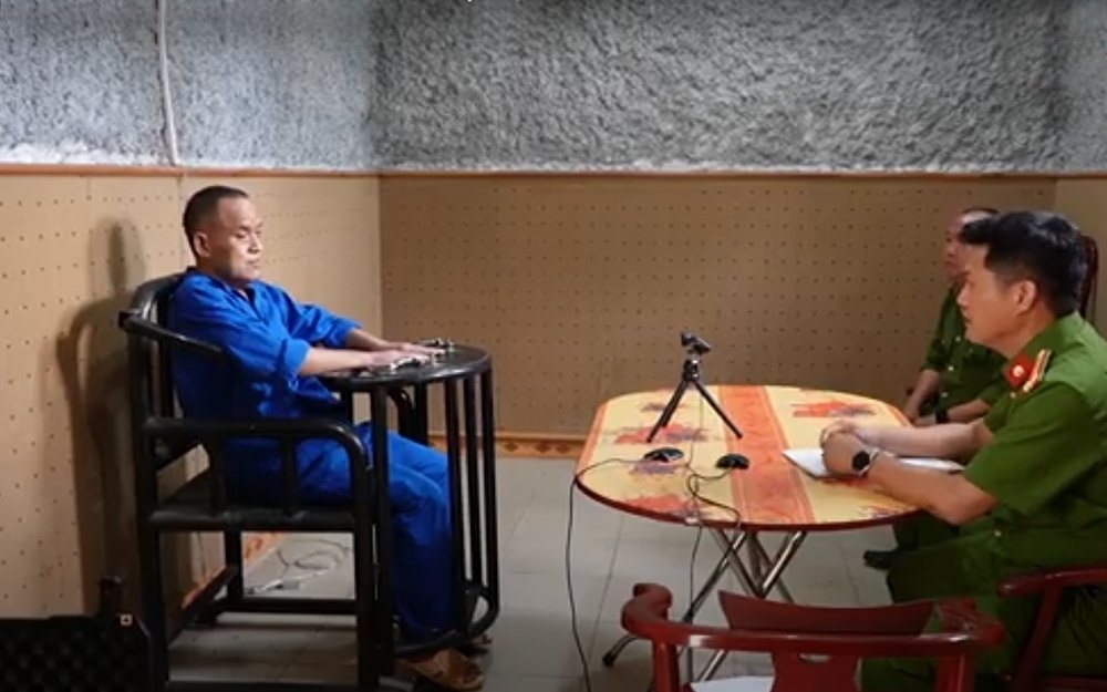 Đối tượng Chía tại cơ quan công an.