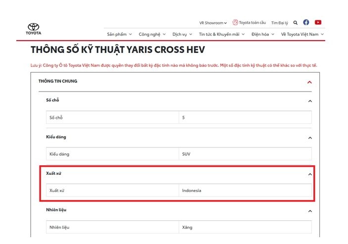 Nguồn gốc Yaris Cross đang phân phối tại Việt Nam