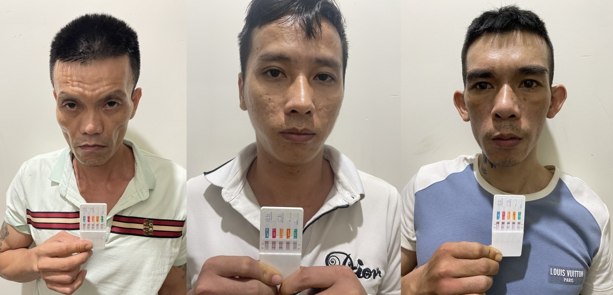 Các đối tượng Hoàng Đăng Quốc Việt, Phạm Phú Trường và Nguyễn Quốc Việt (từ trái qua).