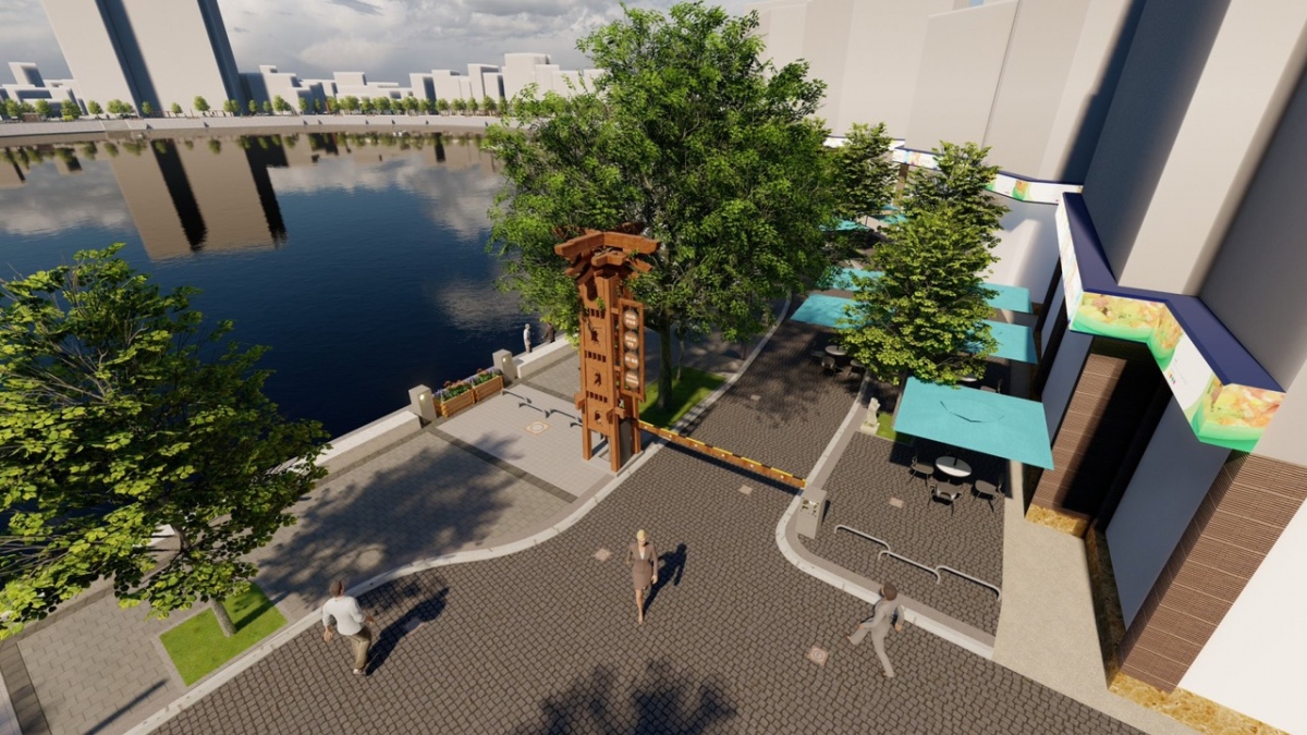 Phối cảnh phố đi bộ hồ Ngọc Khánh.