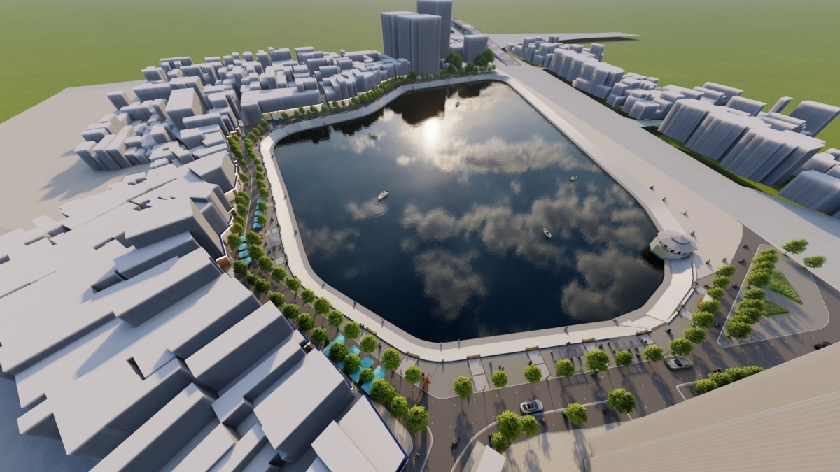 Phối cảnh phố kinh doanh dịch vụ - đi bộ khu vực hồ Ngọc Khánh và phụ cận