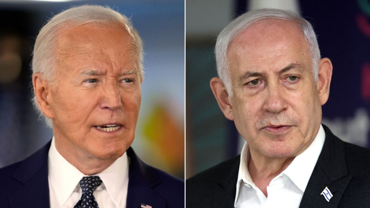 Tổng thống Mỹ Joe Biden và Thủ tướng Israel Benjamin Netanyahu. (Ảnh: CNN)