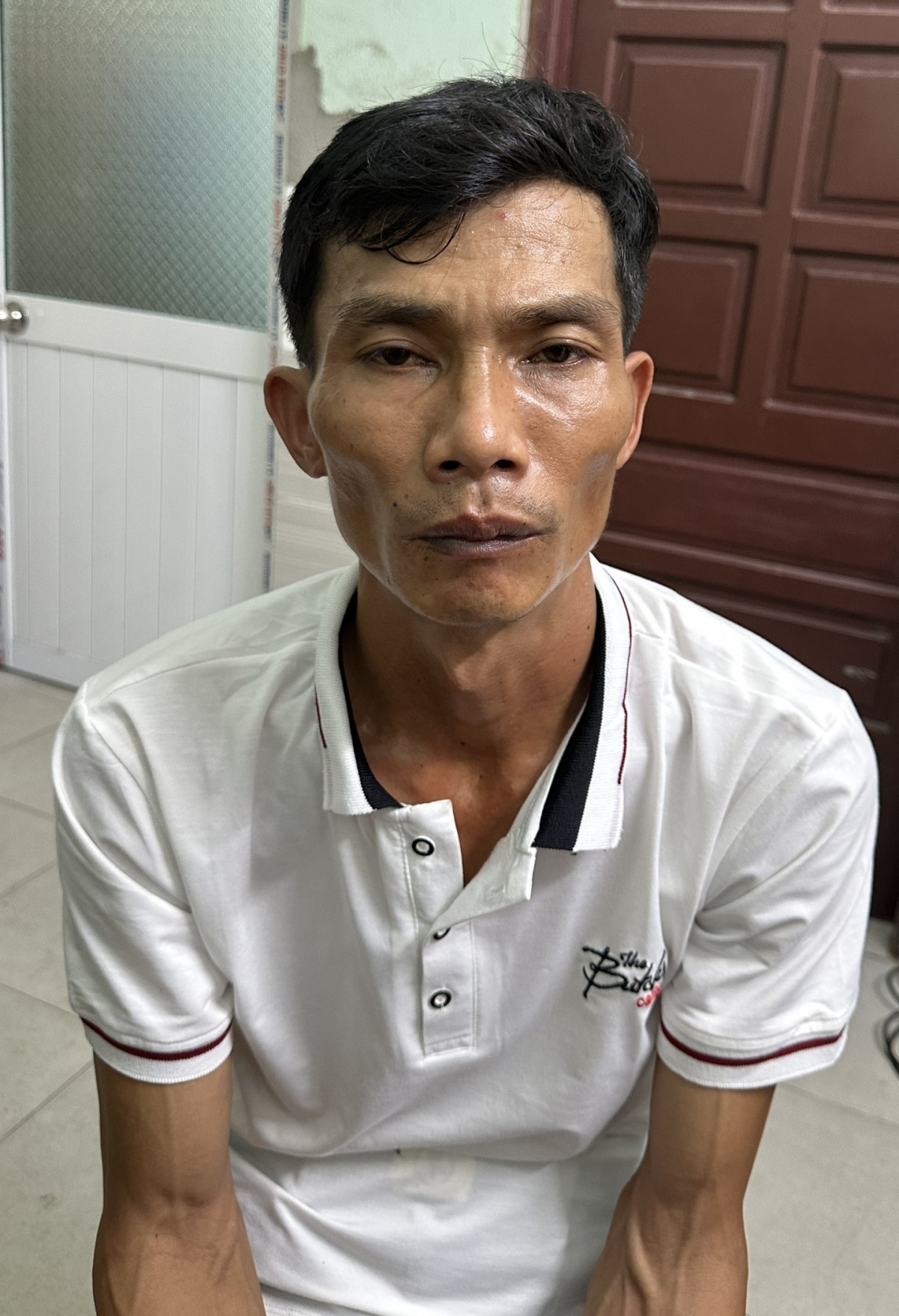 Nghi phạm Thái Văn Vũ tại cơ quan Công an.