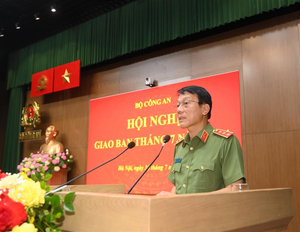 Bộ trưởng Bộ Công an - Thượng tướng Lương Tam Quang phát biểu