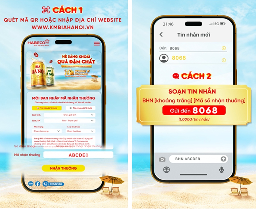 Cách thức tham gia và đổi thưởng chương trình khuyến mại của Bia Hà Nội Hè 2024