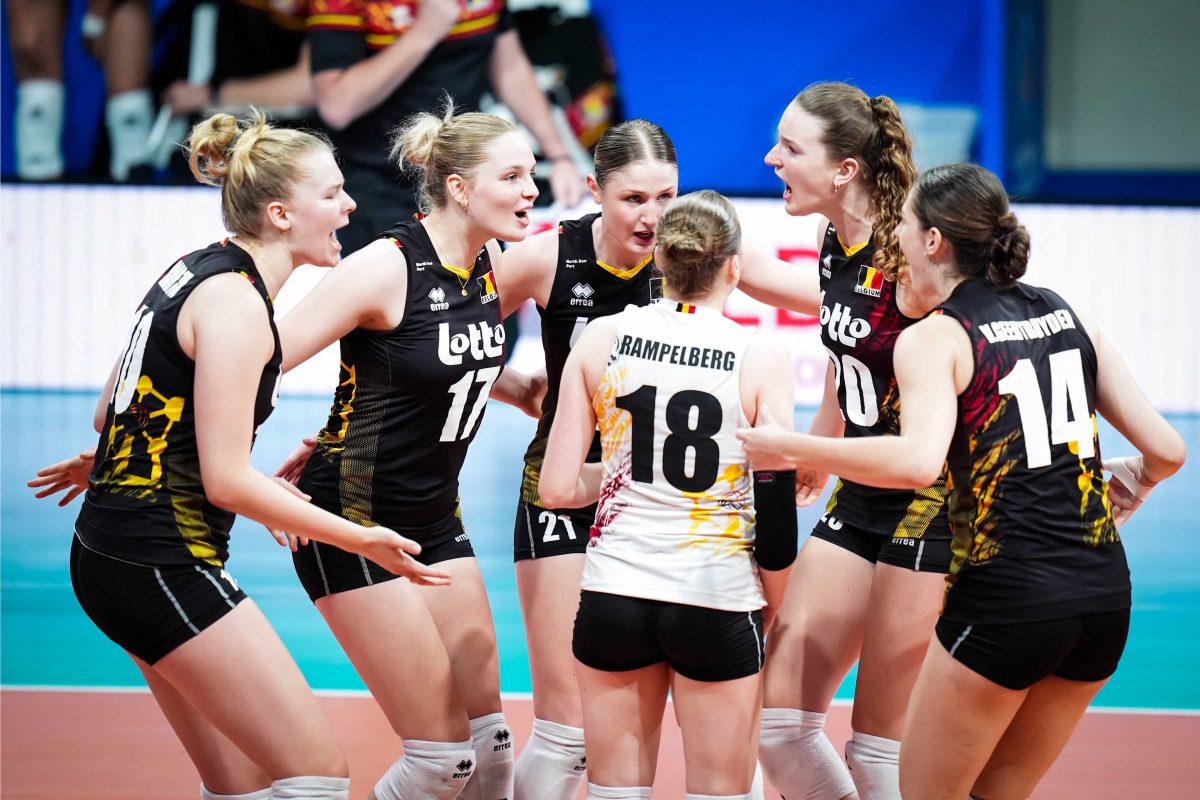 Các cầu thủ của ĐT Bỉ. (Ảnh: FIVB).