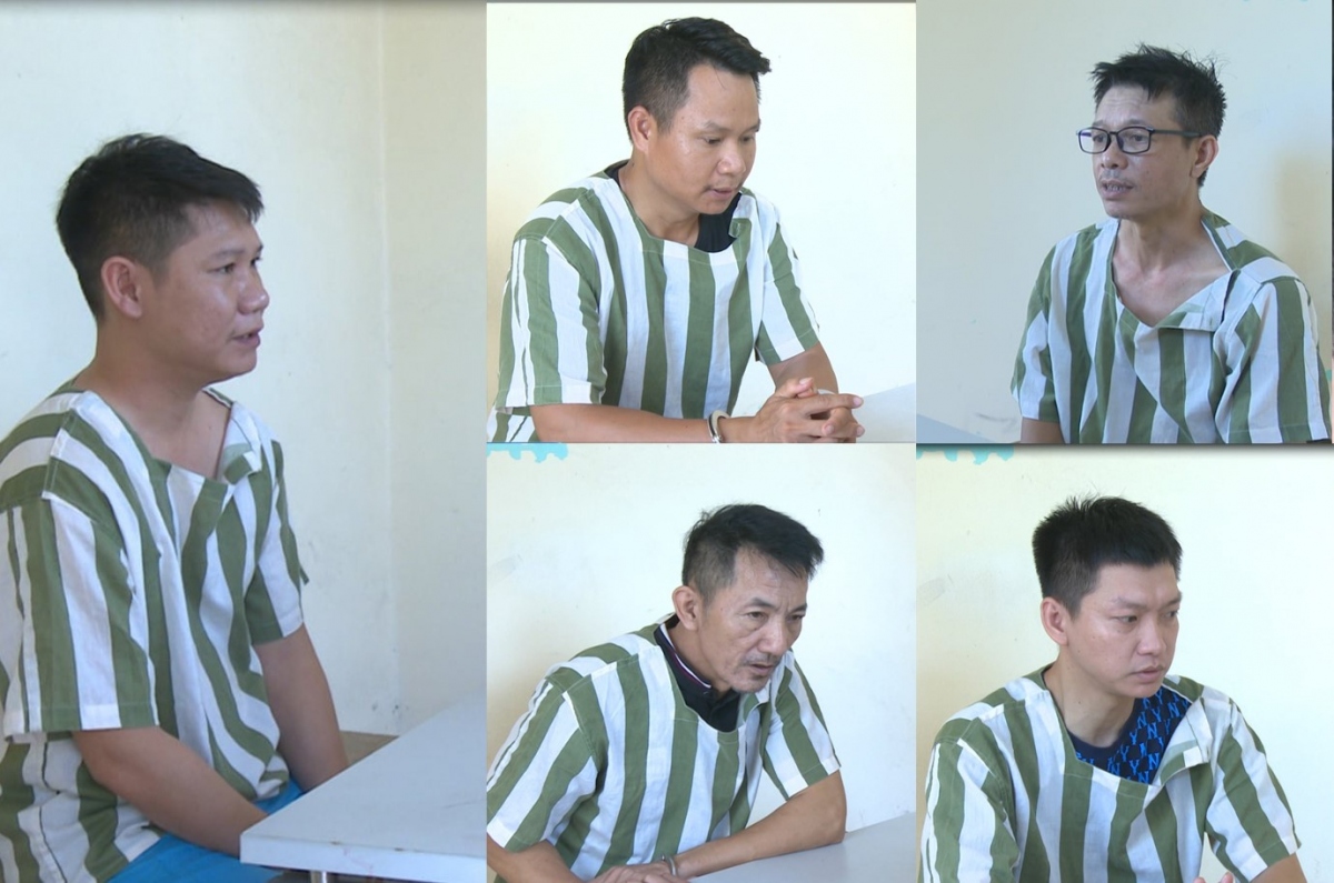 Các đối tượng trong đường dây tại cơ quan công an