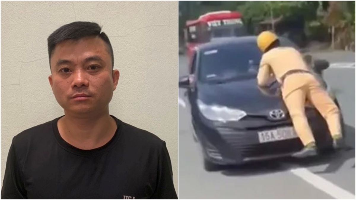Hoàng Trung Hiếu ra trình diện sau khi vượt đèn đỏ, hất văng CSGT lên nắp capo