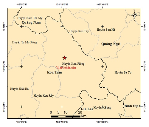 Bản đồ chấn tâm động đất 3.4 ngày 31/7/2024