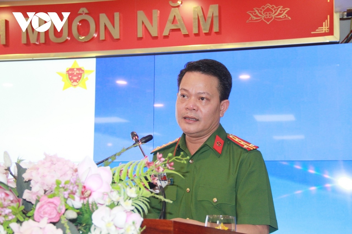 Đại tá Vũ Văn Tấn, Phó Cục trưởng C06 phát biểu tại buổi lễ. (Ảnh: Trọng Phú)