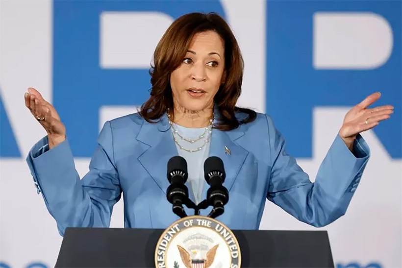 Phó Tổng thống Kamala Harris phát biểu tại trụ sở tranh cử của bà ở Wilmington, Delaware, ngày 22/7/2024. Ảnh: Getty