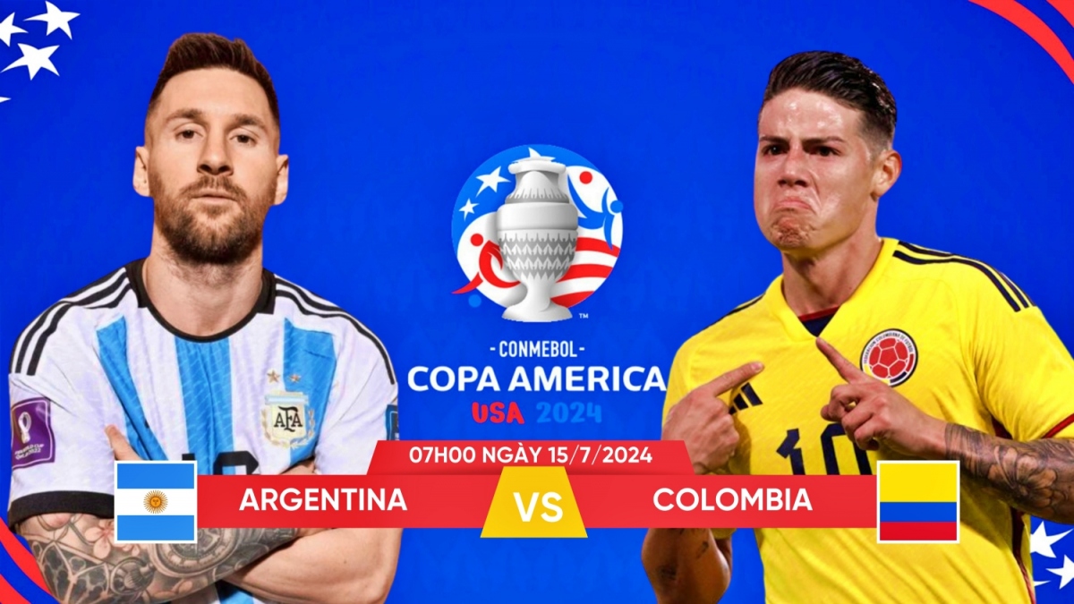 Trận đấu giữa Argentina vs Colombia diễn ra vào lúc 7h ngày 15/7.