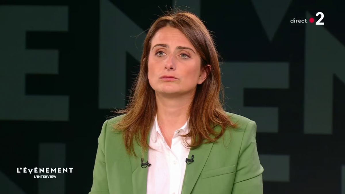 Bà Marine Tondelier, lãnh đạo đảng Sinh thái. Ảnh: France 2