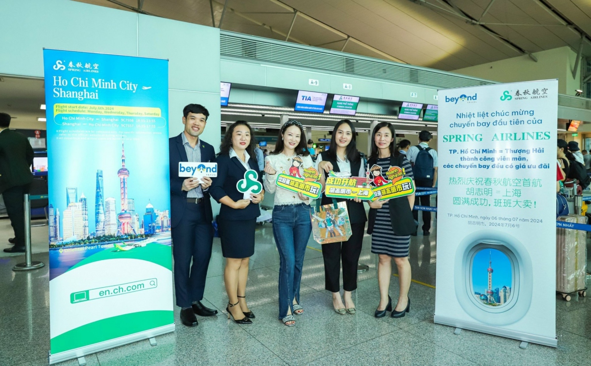 Spring Airlines opens Ho Chi Minh City-Shanghai air route. (Photo courtesy of Spring Airlines)
